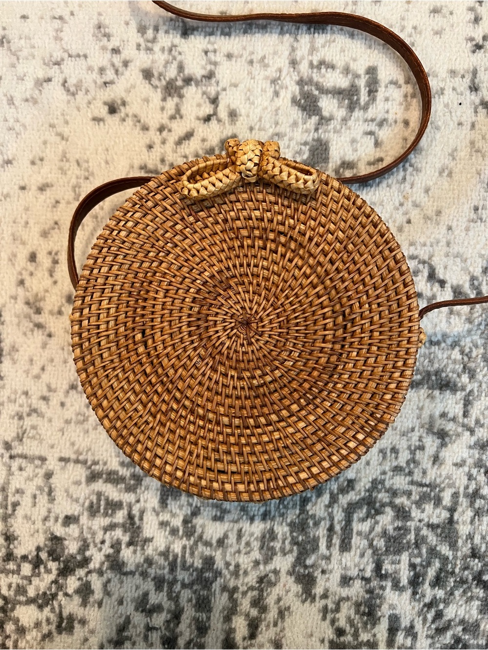 Boho Rattan Circle Canteen Bag
